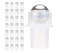 VALICLUD Lot de 30 Billes Métalliques en Acier Inoxydable avec Insert en Plastique PE Transparent 16 Dents pour Flacons Roll-On Vides D’Huile Essentielle, Parfum et Huile à Lèvres -