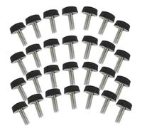 VALICLUD Lot de 30 Pieds Réglables pour Meubles M6 X 16 Mm X 15 Mm, Inserts Filetés Noirs en PP, Niveleurs de Table et Chaise pour Ajustement Précis et Usage Quotidien Maison et Bureau