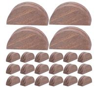 VALICLUD Lot de 30 Porte-numéros de Table Rustiques en Bois Marron, Support Demi-Cercle pour Cartes, pour Bureau et Banquets, Maintien Ferme et Anti-basculement