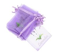 VALICLUD Lot de 30 Sachets Vides à Cordon pour Lavande 9X7 CM Pochettes D’Aromathérapie en Filet Violet Clair Rechargeables pour Fleurs Séchées Rangement Parfumé Armoire et Présents