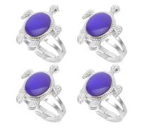 VALICLUD Lot de 4 Bagues Tortue Thermochromiques Unisexe Changement de Couleur Selon Température Corporelle Bague D’Émotion Amusante pour Femmes et Garçon et Filles Accessoire Mode