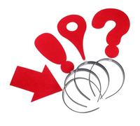 VALICLUD Lot De 4 Bandeaux Fantaisie Rouges Pour Femmes Flèche, Point D’exclamation, Point D’interrogation Et Symbole De Localisation Accessoire Festif Pour Fêtes, Concerts Et Halloween