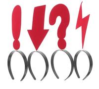 VALICLUD Lot De 4 Bandeaux Festifs Amusants Petits Signes Lumineux Rouge, Serrage-têtes Flèche Et Point D'interrogation, Accessoires Photo Pour Fêtes Et Cosplay Femmes