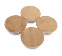 VALICLUD Lot de 4 Bouchons de Rechange Étanches pour Carafe en Verre Couvercle en Acier Inoxydable et Bambou Compatible Distributeur de Boissons pour Boissons Chaudes et Froides