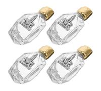 VALICLUD Lot de 4 Bouteilles en Verre de 16ml pour Eau Bénite, Design Élégant avec Motif Délicat de Rose, Rechargeables et Multi-usages pour Prières D'autel