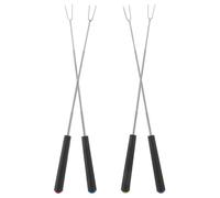 VALICLUD Lot de 4 Brochettes à Rôtir Rétractables en Acier Inoxydable Poignée Colorée pour Barbecue Extérieur Accessoires de Cuisson Portables et à Viande