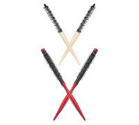VALICLUD Lot de 4 Brosses à Rouleaux pour Cheveux Bouclés - Brosses Rondes et Peignes en Bois Naturel - Manches Ergonomiques - Adaptées Coiffage Professionnel Voyages - Démêlage sans