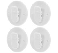 VALICLUD Lot de 4 Clips Adhésifs pour Rideau Ventouse, Maintien Anti-éclaboussures, Fixation sans Perçage, Accessoires Salle de Bain, pour Maison, Hôtels et Lieux Publics