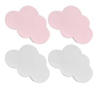 VALICLUD Lot de 4 Crochets Muraux Adhésifs en Bois Motifs Nuage Blanc et Rose Porte-Manteau Mural Décoratif pour Chambre D’Garçon et Filles Rangement Pratique pour Vestes Paquet et