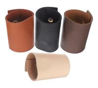 VALICLUD Lot de 4 Élastiques à Cheveux Réutilisables en Cuir PU Couleurs Noir Camel Marron et Café Petits Anneaux Vintage pour Femmes et Adultes Accessoires Coiffure Décoratifs pour