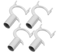 VALICLUD Lot de 4 Embouts en Alliage D'aluminium Gris pour Manches de Balai à Franges, Fourche de Fixation Multifonctionnelle, Rallonges de Cintre Légères et Robustes, Accessoires