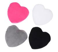 VALICLUD Lot de 4 Houppettes à Poudre Forme Cœur en Coton Pur, Grandes Tailles, Couleurs Assorties Sangle, pour Maquillage Visage, Poudre Teint et Blush, Accessoires Cosmétiques Doux