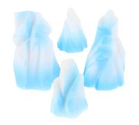 VALICLUD Lot de 4 Mini-Icebergs en Résine, Figurines Décoratives pour Micro-paysages, Accessoires Miniatures pour Aquarium et Décoration Intérieure, Ornement Polaire Thématique, Miniature