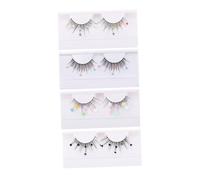 VALICLUD Lot De 4 Paires De Faux Cils Pailletés Colorés 4 Tailles Différentes Pour Femmes Look Cosplay Fêtes Extensions Légères Et Confortables