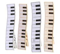 VALICLUD Lot de 4 Pinces à Cheveux Piano en Alliage Métal Finition Peinture Noire et Blanche Résistante Grand et Petit Format Clips Métalliques pour Femmes Accessoires Coiffure