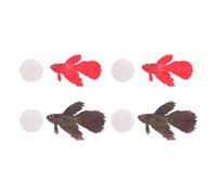 VALICLUD Lot de 4 Poissons Artificiels pour Aquarium en Silicone Poissons Betta Lumineux Réalistes Rouges et Bruns Décoration Fluorescente Flottante Ornement Solide pour Aquarium et