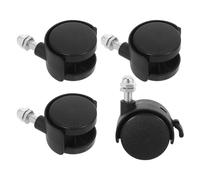 VALICLUD Lot de 4 Roulettes Universelles à Tige 8 Mm pour Radiateurs Électriques à Bain D’huile, Roues Pivotantes en Plastique Frein, Accessoires pour Chariots, Sièges de Bain et Meubles,