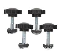 VALICLUD Lot de 4 Set de Set de Pièces Détachées pour Tondeuse à Gazon Noir en Plastique et Métal Écrou et Boulon pour Poignée, Installation Rapide et Résistance la Corrosion