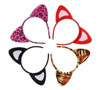VALICLUD Lot De 4 -Têtes À Oreilles D'Animaux Imprimés Léopard Pour Fête En Tissu