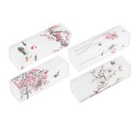VALICLUD Lot de 4 Tubes à Rouge à Lèvres DIY en Plastique, Finition Mate Semi-transparente, Forme Carrée Compacte, Style Chinois Délicat, pour Maquillage Maison et Voyage