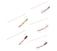 VALICLUD Lot de 5 Bâtonnets Interactifs à l'herbe à Chat Rubans Colorés en Peluche, Baguettes en Bois Résistantes la Morsure, pour Jeu et Exercice Intérieur des Chats Style Aléatoire