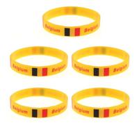 VALICLUD Lot de 5 Bracelets en Silicone Drapeau du Pays, Confortables et Taille Unique, Accessoires pour Match de Football et Jeux Sportifs