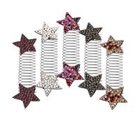 VALICLUD Lot de 5 Épingles à Cheveux Étoile Invisibles Multicolores, Petits Peignes Métalliques pour Femmes, Maintien sans Trace, Usage Quotidien et Coiffures Spéciales