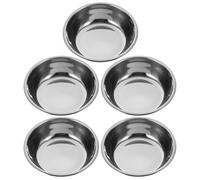 VALICLUD Lot de 5 Gamelles Rondes en Acier Inoxydable 14 CM pour Chien et Chat Distributeur de Nourriture Réutilisable Anti-Renversement Bol D’Intérieur Facile à Nettoyer Gamelle pour
