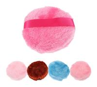 VALICLUD Lot de 5 Houppettes à Poudre Douces 90X30Mm en Fibres Longues Applicateurs Réutilisables pour Maquillage en Poudre Coussins Légers Adaptés pour Visage Teint et Contouring