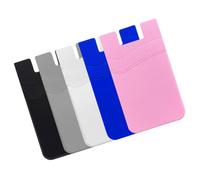 VALICLUD Lot de 5 Porte-Cartes Adhésifs en Silicone Antidérapant pour Téléphone Portable Pochettes Autocollantes Fines Noir Blanc Gris Rose Bleu Support Pratique pour Cartes D’Identité