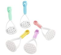 VALICLUD Lot de 5 Presse-purées Manuels en Plastique Solide, Couleurs Assorties, Ustensiles Cuisine Réutilisables pour Purée de Pommes de Terre, Légumes et Bébés, Outils Pratiques