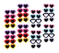 VALICLUD Lot de 50 Breloques en Résine Multicolores pour Décoration de Coque de Téléphone Accessoires DIY de Lunettes Cœur Ornements pour Fabrication de Bijoux et Personnalisation