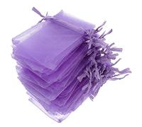 VALICLUD Lot de 50 Paquet en Organza Violet à Cordon pour Bijoux Paquet d'Emballage et Solide pour Présents et Décorations
