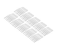 VALICLUD Lot de 50 Peignes à Cheveux Faits Maison Cinq Dents Argenté Taille Moyenne pour Femmes et Filles Accessoires Coiffure Faits Main Usage Quotidien