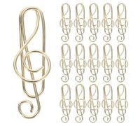 VALICLUD Lot de 50 Trombones de Notes de Musique en Acier Carbone Doré, Pince à Papier Résistante et Originale pour Fournitures Scolaires et Organisation de Documents