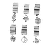 VALICLUD Lot De 6 Bagues Décoratives Soleil Et Lune Ouvertes En Alliage, Bagues Chic Pour Femme, Accessoires Mode Pour Usage Quotidien, Design Étoile à Huit Branches, Taille Ajustable