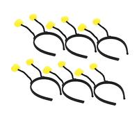 VALICLUD Lot De 6 Bandeaux Boule De Cheveux Taille Unique Pour Fille, Serrage-tête Décoratif à Boules Poilues Jaune, Accessoires De Fête Et Cosplay Polyvalents