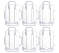 VALICLUD Lot de 6 Boîtes à Dragées Mariage de Mini Valise, Matériau Ps Blanc, Design Élégant et Minimaliste, pour Fête à Thème Voyage