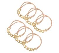 VALICLUD Lot de 6 Bracelets Élastiques à Cheveux en Alliage Doré Design Torsadé Élastiques Métalliques pour Queue de Cheval Accessoires Multifonctions pour Femmes et Filles Usage