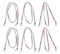 VALICLUD Lot de 6 Cordons pour Lunettes de Soleil Multicolores, Lanière Légère en Tissu Doux, Porte-lunettes Autour du Cou, Adapté pour Cyclisme, Randonnée et Activités de Plein Air