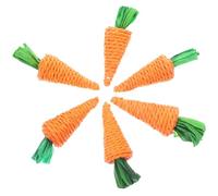 VALICLUD Lot de 6 Jouets à Mâcher en Paille Tissée pour Hamsters Nains et Petits Animaux Radis Moyen 10 CM Accessoires Naturels pour Dents Saines et Stimulation de Mastication