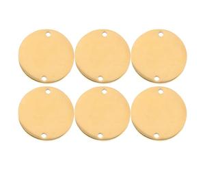 VALICLUD Lot de 6 Médailles Métalliques Rondes pour Chiens en Acier Inoxydable Poli Miroir Double Trou Diamètre 20 MM Étiquettes d'Identification Personnalisables Accessoires Légers