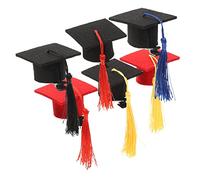 VALICLUD Lot De 6 Mini-Épingles À Cheveux Noires Pour Chapeau De Docteur Décorations Pour Fête De Remise De Diplôme École Femmes Enfants Blanc En Feutre
