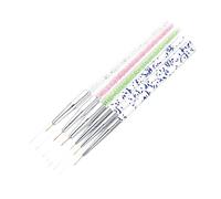 VALICLUD Lot De 6 Pièces De Pinceaux à Ongles Avec Manche Pour Nail Art, Pour Dessiner Motifs Peints Et Carreaux