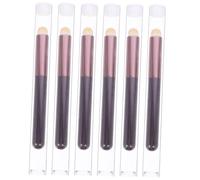 VALICLUD Lot De 6 Pinceaux à Lèvres Mats Taille Compacte Tête Éponge Champignon Double Usage Pour Maquillage Liquide Et Poudre - Outils Cosmétiques Portables Housse Anti-poussière, Usage Visage