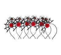 VALICLUD Lot de 6 Serrage-Têtes Araignée de Toile D’Araignée Rouge Accessoires Halloween Cosplay pour Fête Bandeaux Élastiques Réutilisables Adaptés Femmes et Garçon et Filles
