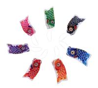 VALICLUD Lot de 7 Drapeaux Décoratifs Japonais en Forme de Carpe 15 CM Couleurs Éclatantes Résistants aux Intempéries Décoration pour Restaurants de Sushis Jardins et Fêtes