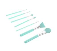 VALICLUD Lot De 7 Pinceaux De Maquillage En Silicone Vert, Manche Plastique, Taille Moyenne, Pour Fond De Teint Et Masque Facial, Kit Cosmétique Pour Usage Personnel