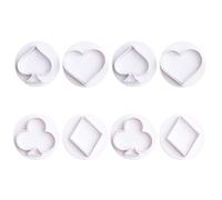 VALICLUD Lot de 8 Emporte-pièces en Plastique Alimentaire de Cartes à Jouer, 2 Ensembles de 4 Pièces, Moules à Biscuits pour Pâtisserie Diy, Outils de Gaufrage pour Décoration de Gâteaux