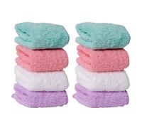 VALICLUD Lot de 8 Serviettes Absorbantes Carrées pour Bébé Garçon et Filles Serviettes à Salive en Corail Polaire Couleurs Assorties Vert Rose Blanc Violet pour Usage Couleur Aléatoire